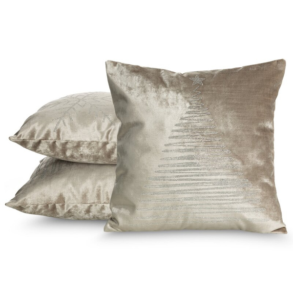 Božićna jastučnica 45x45 cm baršunasta ukrašena dijamantima ROYAL