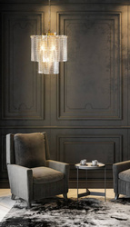 Lampa DALIA s pravokutnim staklenim privjescimana 42x50 zlata