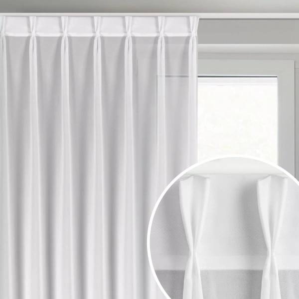 Bijela šifonska zavjesa 230x170 cm FLEX 1:1,5 - Ruby