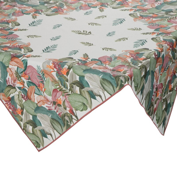 Stolnjak, salveta, 85x85  s otisnutim botaničkim motivom Ines 2 s dodatkom lana