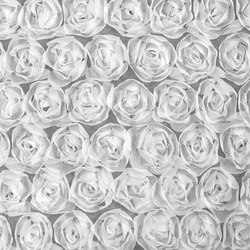 Bijela mrežasta zavjesa ukrašena 3D ružama 140x270 cm- ROSES1 Eva Minge