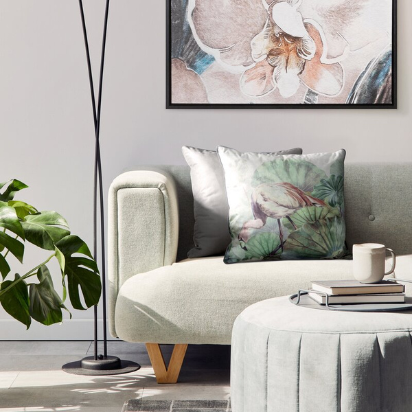 Baršunasta jastučnica 45x45 ukrašena botaničkim printom VELVET