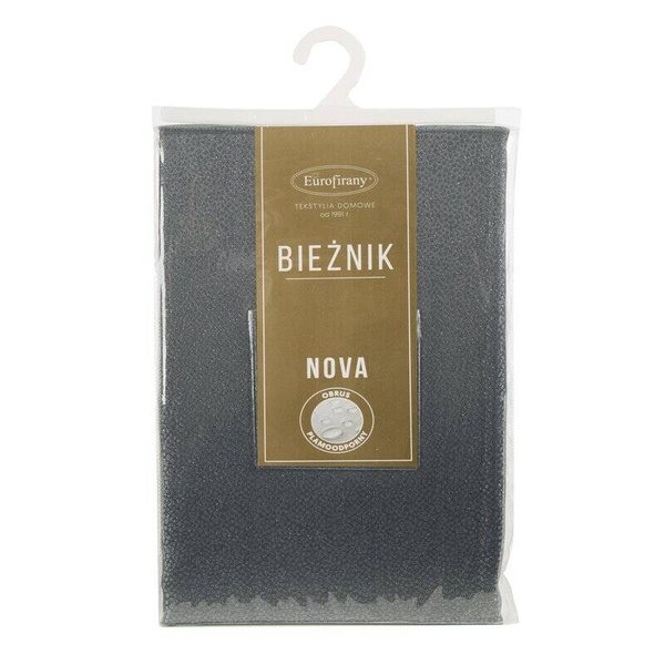 Sivi nadstolnjak ukrašen sjajnim, nježnim uzorkom, otporan na mrlje  40x140 Edna