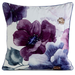 PREMIUM dvostrana jastučnica 45x45 od mekog baršuna s cvjetnim motivom i rubnim detaljima VELVET