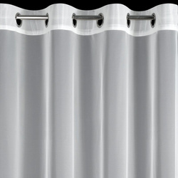 Bijela zavjesa od fine mreže ukrašena naborima i čipkom, 140x250 cm - HANA