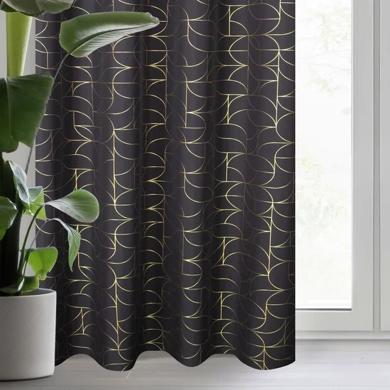 Zavjesa sa zlatnim geometrijskim printom 140x250 Evi