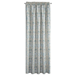Zavjesa za zamračivanje, bijela i plava, ukrašena biljnim printom, 135x270 cm- ASHLEY