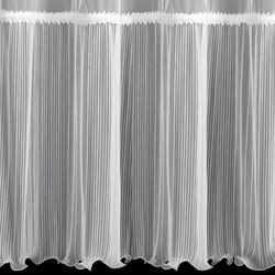Bijela zavjesa od fine mreže ukrašena naborima i čipkom, 140x250 cm - HANA