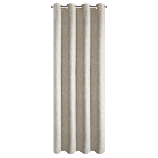 Krem zavjesa od šenil tkanine sa sjajnim koncem 140x250 cm sa zlatnim ušicama - BITSY