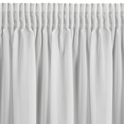 Kratka bijela šifonska zavjesa ukrašena aplikacijom, 400x160 cm- LORETA