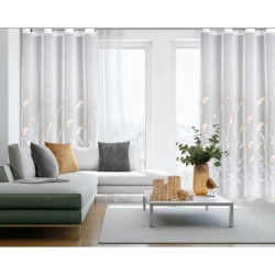 Zavjesa 140x250 ukrašena vezom pampas trave u boho stilu Abbie