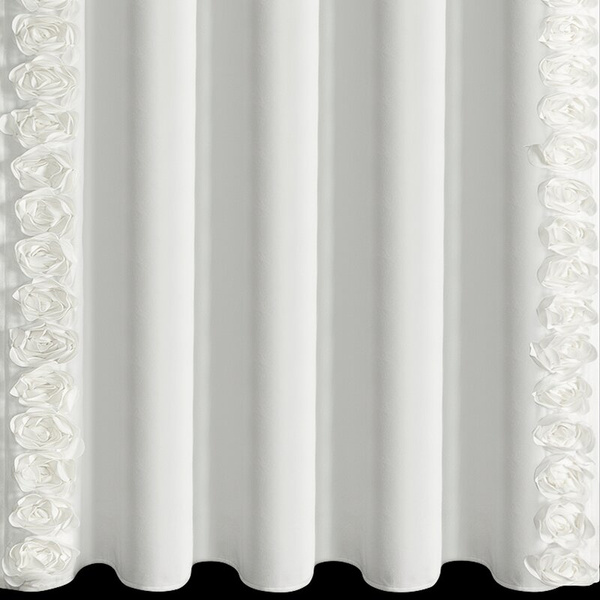 Ekskluzivna baršunasta zavjesa ukrašena 3D aplikacijom ruže 140x270 cm traka - ROSES Eva Minge