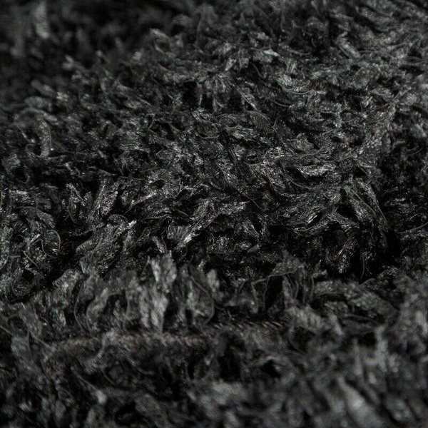 Crna zavjesa s krznenom aplikacijom 140x250 Marion