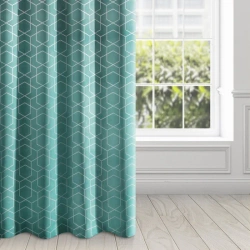 Zavjesa 135x250 od mekog baršuna sa srebrnim geometrijskim art deco printom Mandi