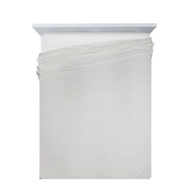 Deka bijela s ukrasnom pletenicom 200x220 