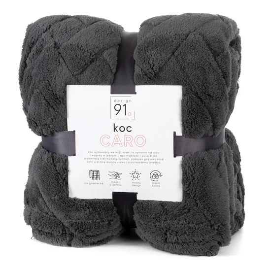 Flano deka 70x160 ukrašena reljefnim uzorkom CARO