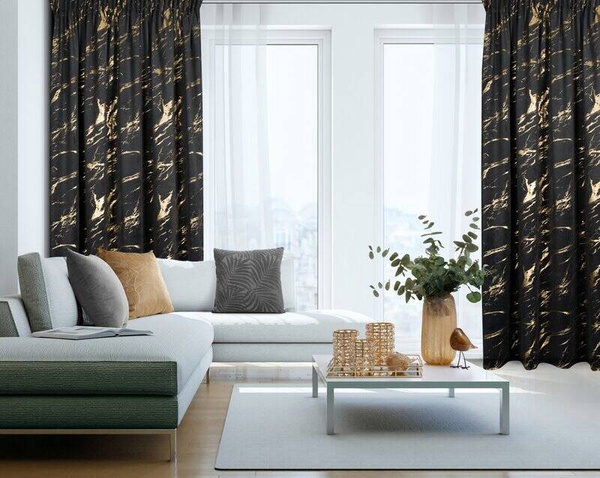 Gotova zavjesa 140x270 od baršuna ukrašena sjajnim mramorom Molly