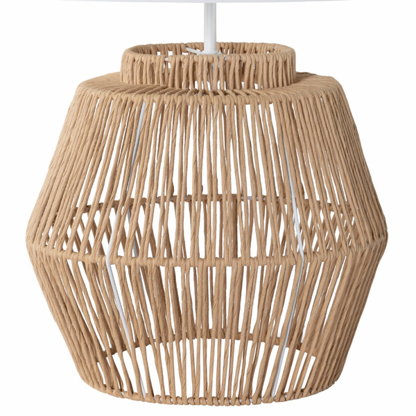 Lampa dekorativna bijela u boho stilu na bež podlozi koja imitira ratan Frida 35x60