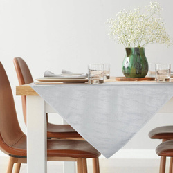 Bijeli stolnjak ukrašen sjajnim srebrnim uzorkom mramora, otporan na mrlje 85x85 Suzana