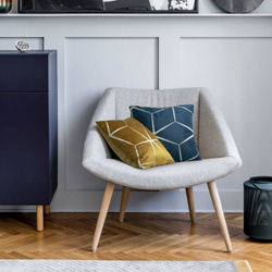 Baršunasta jastučnica sa srebrnim geometrijskim printom 45x45 Blink 28