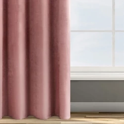 Zavjesa od jednobojnog mekog baršuna trakasta 140x270 cm ružičasta ROSA  