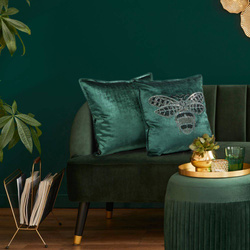 Jastučnica plava baršun ukrašena cirkon printom pčele ROYAL 2