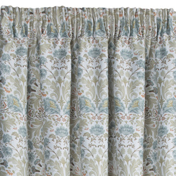 Zavjesa za zamračivanje, bijela i plava, ukrašena biljnim printom, 135x270 cm- ASHLEY