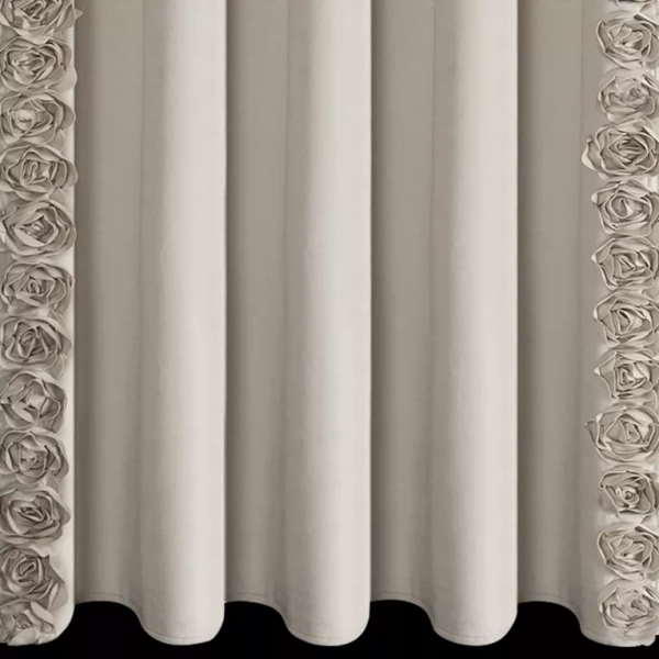 Ekskluzivna baršunasta zavjesa ukrašena 3D aplikacijom ruže 140x270 cm traka - ROSES Eva Minge