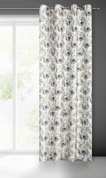 Zavjesa od mekog baršuna ukrašena printom listova kestena 140x250 Melisa