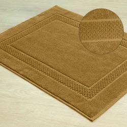 Lagani kupaonski tepih 50x70 od pamučnog frotira ukrašeni prugom kariranog uzorka, CALEB dobro upija vodu