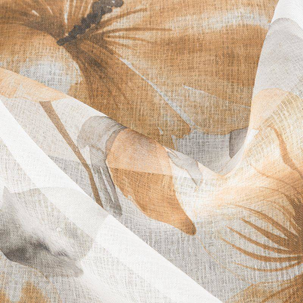 Zavjesa od svijetlog etamina sa printom cvijeća, poluprozirna 140x250 Sofia