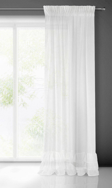 Gotova zavjesa bijela sa volanima na dnu 140x270 trakasta Ramona