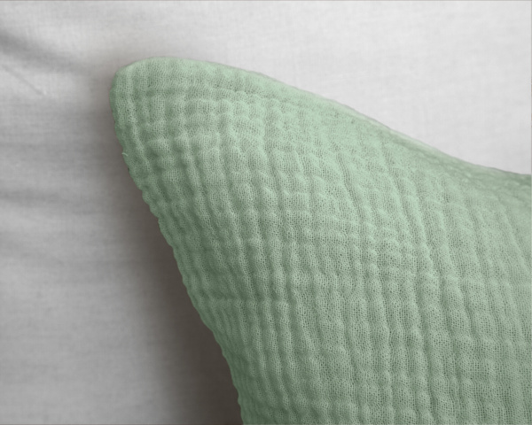 Zelena posteljina od muslina zgužvana, nije potrebno glačanje, 100% pamuk 