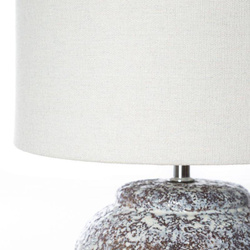 Stolna lampa krem/smeđa ELIA 01 28x43 na keramičkoj podlozi s abažurom od mat tkanine