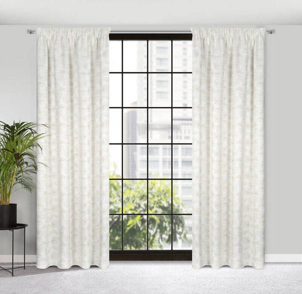 Zavjesa od blackout tkanine sa printom zlatnih listova lopoča 140x300 cm  Margold