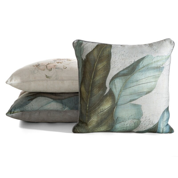 Dekorativna jastučnica 45x45 s lanenom strukturom i ukrasnim rubom LEN