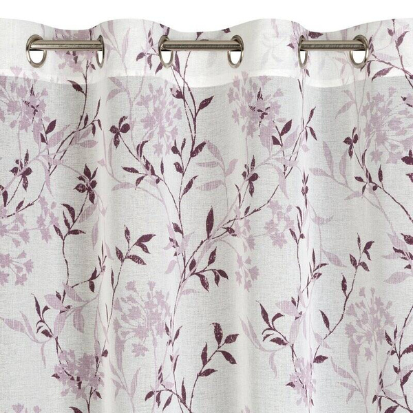 Poluprozirna zavjesa 140x250 od svijetlog mat etamina sa printom cvijeća 140x250 cm Fiona