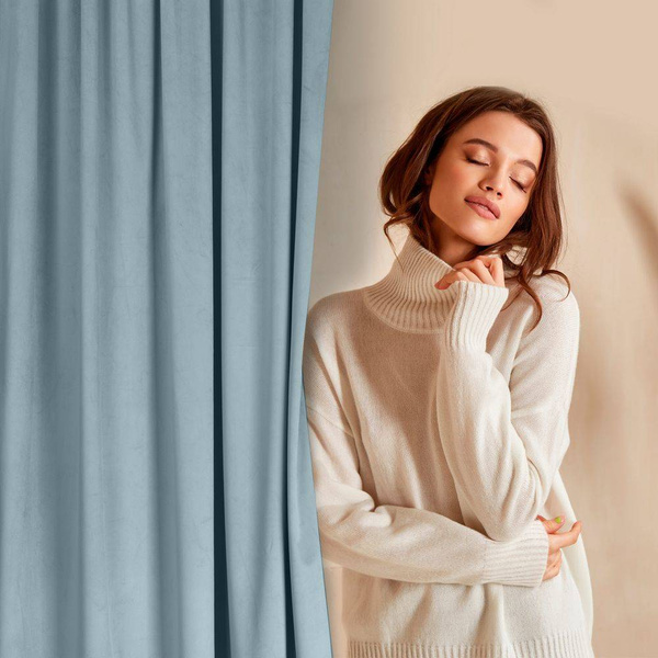 Zavjesa od jednobojnog mekog baršuna trakasta 140x270 cm ružičasta ROSA  