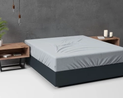 Flanel plahta s gumicom siva boja savršena za hladno vrijeme