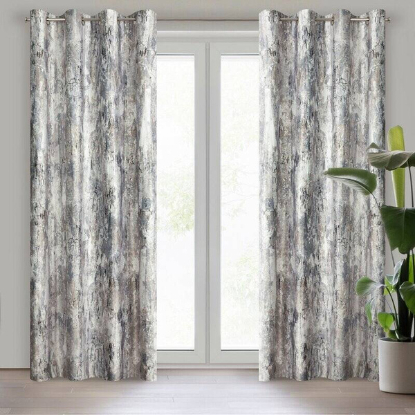 Baršunasta zavjesa sa srebrnim uzorkom, 140x250 cm - MALIA