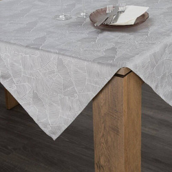 Sivi stolnjak 85x85 sa jacquard uzorkom listova banane Isla 