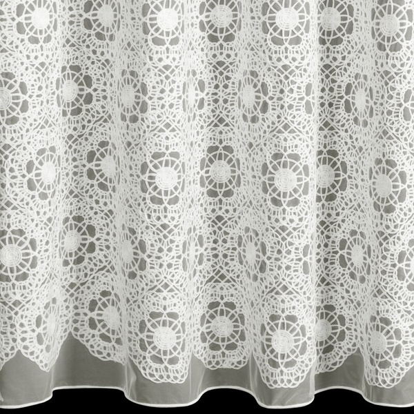 Zavjesa od peruanske tkanine ukrašena aplikacijom prirodna boja 140x250 cm - LIZA