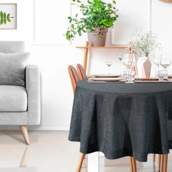 Okrugli stolnjak sa strukturom platna i srebrnom niti ∅ 180 cm Stella 2