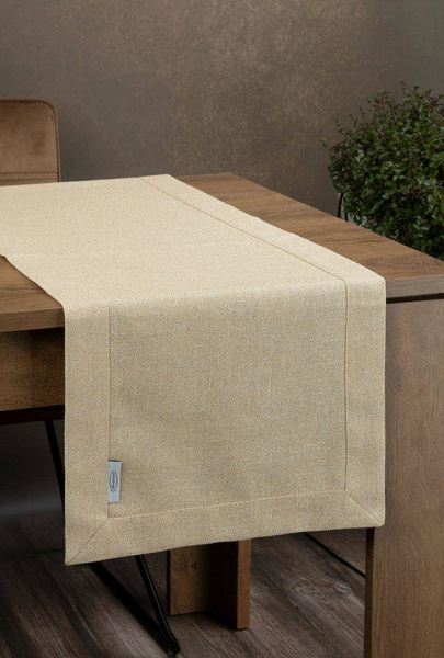 Trkač za stol zlatni s ukrasnim rubom i zlatnim koncem 40x140 Stella 1