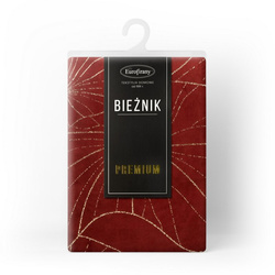 Baršunasti stolnjak 35x180 s nježnim svijetlozlatnim listovima lopoča  Blink 18