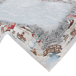 Božićni tapiserijski stolnjak 100x100 cm ukrašen božićnim motivom