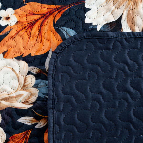 Baršunasti prekrivač za krevet 200x220 cm ukrašen botaničkim printom