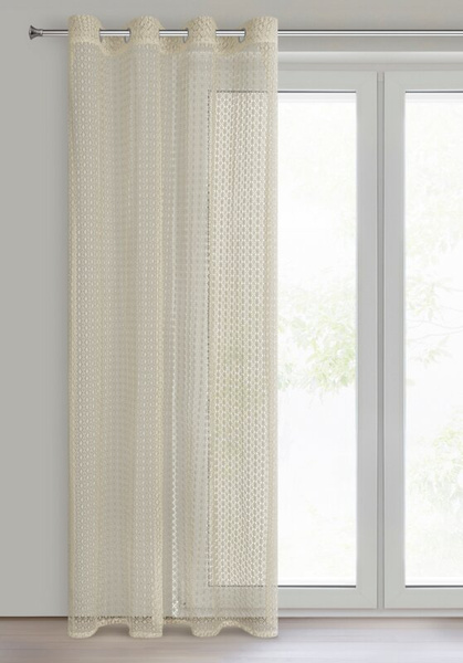 Bež mrežasta zavjesa, nije potrebno glačanje, 140x250 cm, MIRELLA