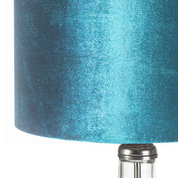 Stolna lampa staklena sa tirkiznim abažurom od sjajnog baršuna 32x32x61 KIM