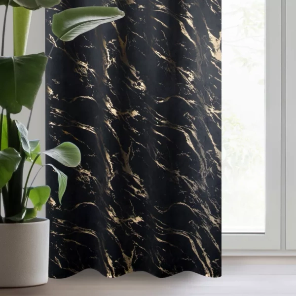 Gotova zavjesa 140x270 od baršuna ukrašena sjajnim mramorom Molly